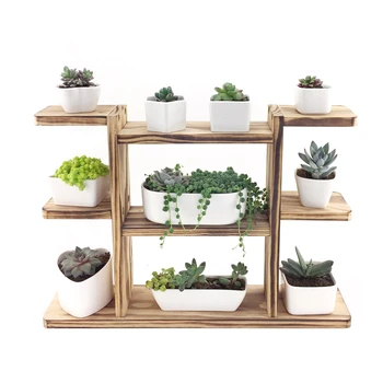 

Solid Wood Meaty Flower Airs Balcony Indoor Office Desktop Float Windowsill Mini Multi-storey Botany Small Flower Rack
