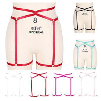 

Body Harness Garter Belt O-ring Cage Leg Stockings Suspender Belt Strap Elastic Adjust Hollow Out Bondage Goth Fetish Dance Rave