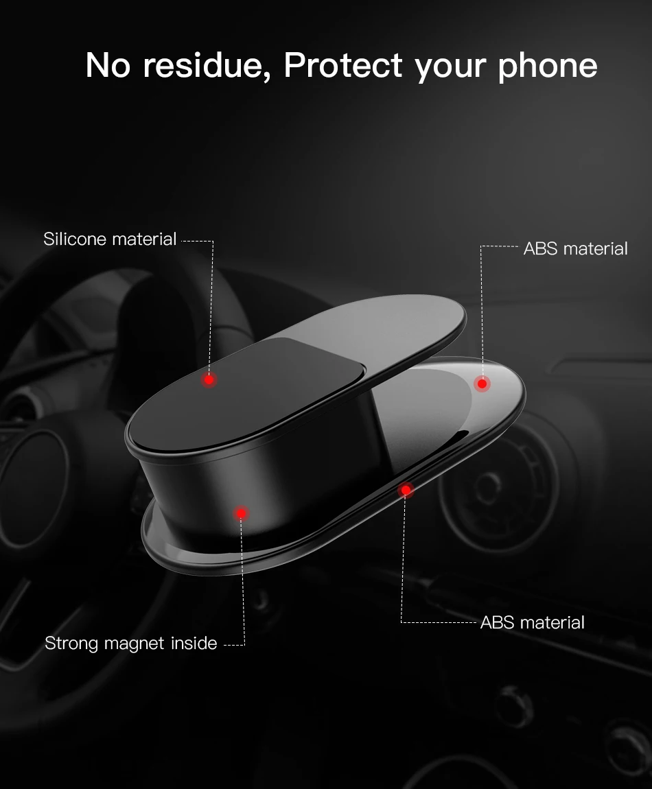 !ACCEZZ 3pcSet Magnetic Car Phone Holder Universal Wall Sticker 2-in-1 Paste Stand Hook For iPhone X Xiaomi Huawei Mini Bracket (9)