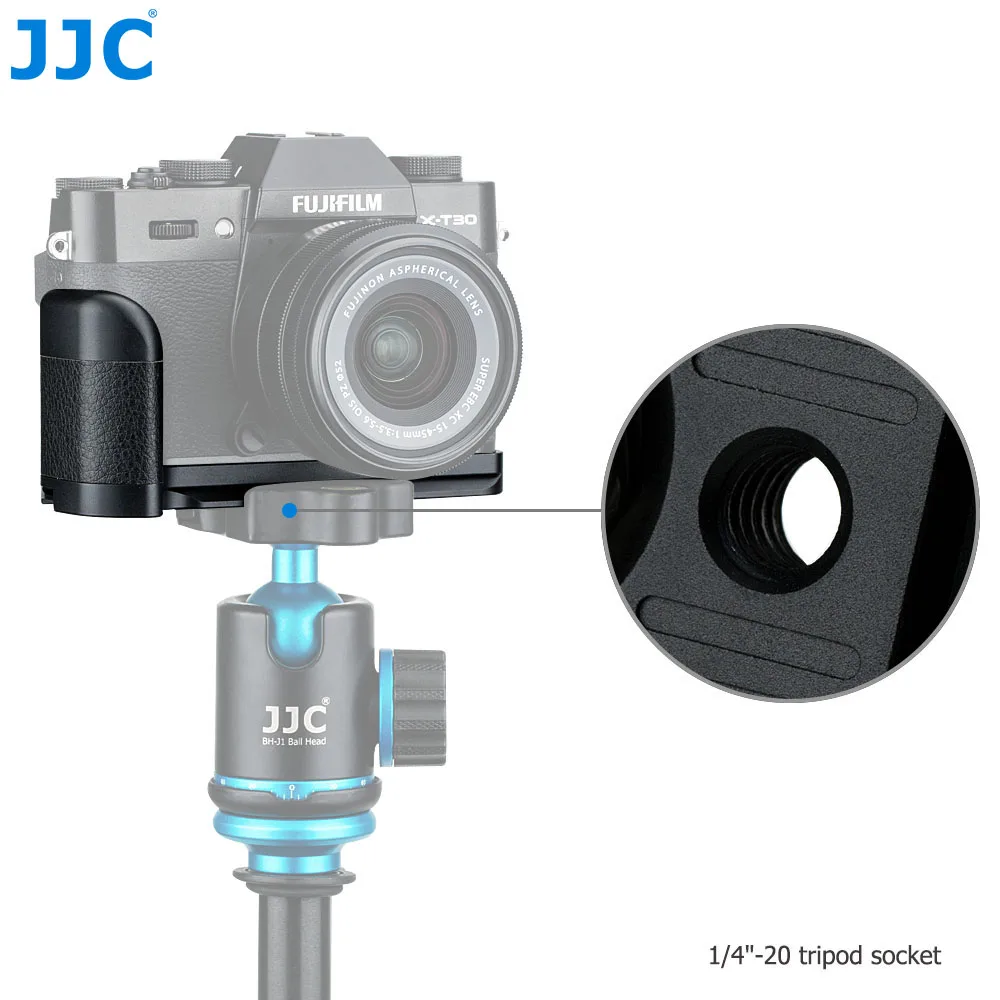 Aluminum Alloy Camera Hand Grip Quick Release L Plate Bracket with Camera Hand Wrist Strap for Fujifilm X-T30 X-T20 X-T10 Replace Fuji MHG-XT10