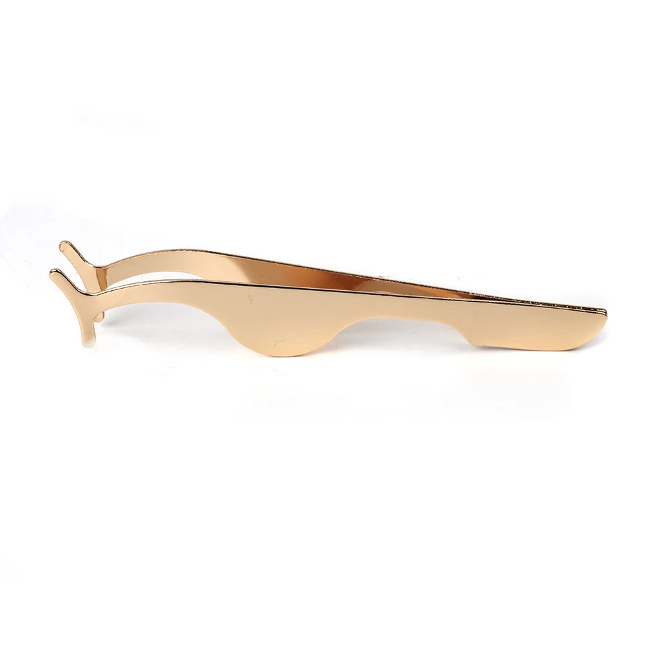 Реснички 1 шт. Пинцет для ресниц из нержавеющей стали 3D керлинг-аппликатор для удаления ресниц Зажим Щипцы для ресниц инструменты для макияжа - Цвет: Gold