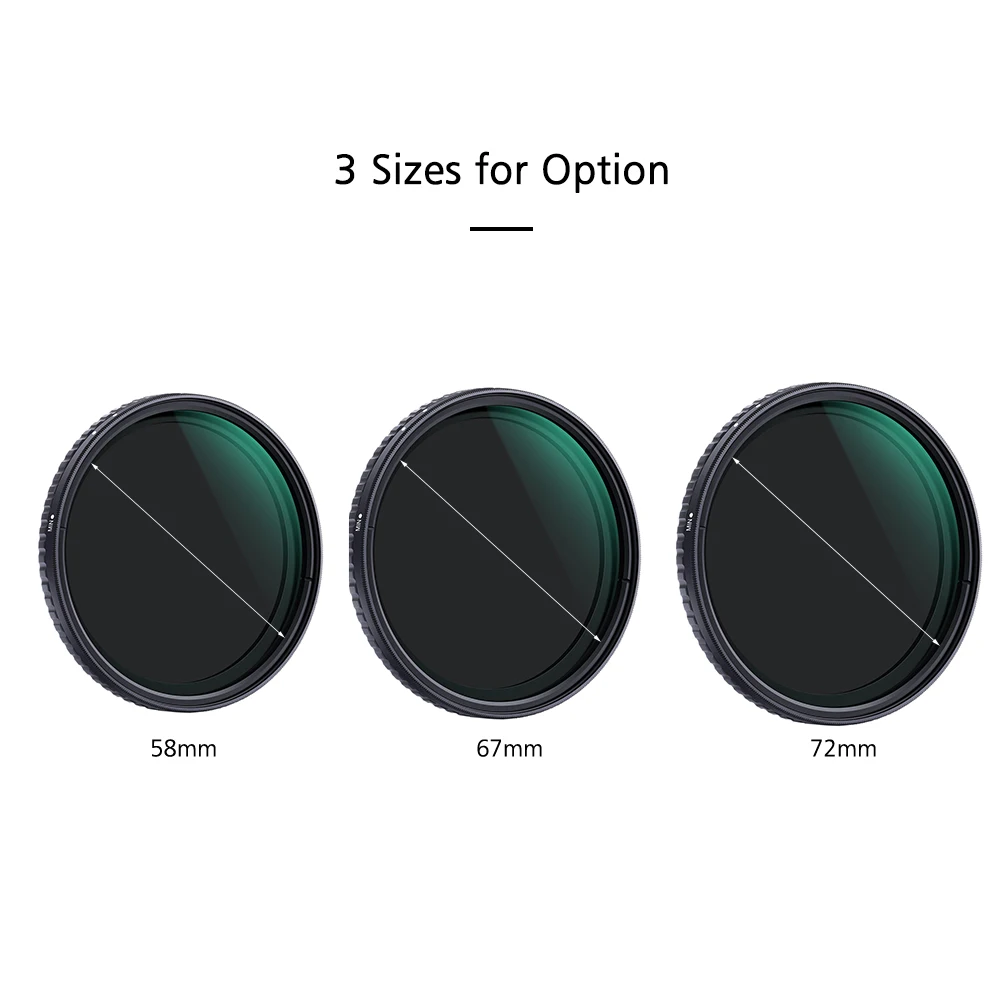 K&F CONCEPT 72mm Ultra-thin Variable Neutral Density ND Filter Fader ND8-ND128 for Camera Lens for Canon Sony Nikon Cameras