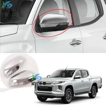 

For -Mitsubishi L200 Triton 2019 2020 Ram 1200 Car Accessories abs chrome rearview mirror cover reversing mirror cover