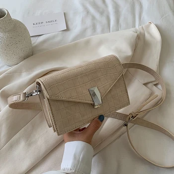 

Lady's Bag Crocodile Cross Bag Fashion Small Square Bag Spring And Summer 2020 New Women's Bag Foreign Style One Shoulder Bag
