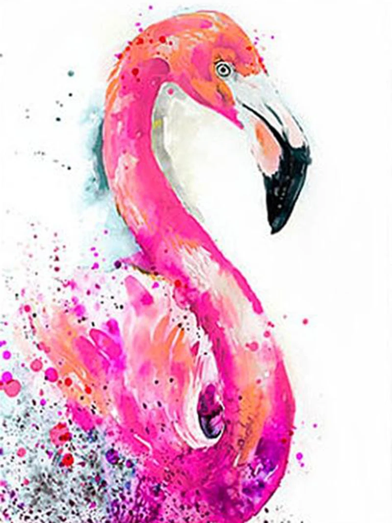 5D DIY diamond embroidery Pink Flamingo painting Cross Stitch full square Rhinestone mosaic decoration gift | Дом и сад
