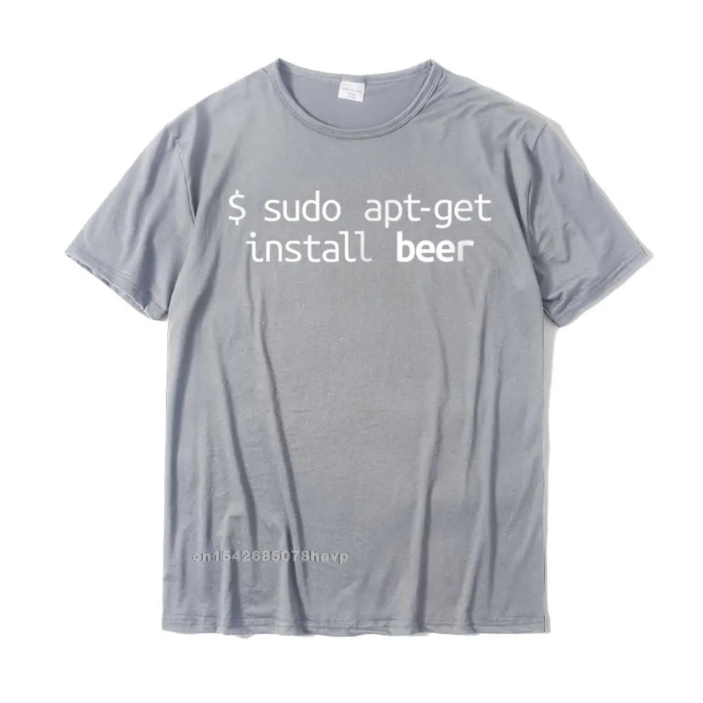 Casual Casual T Shirts Coupons Summer/Fall Short Sleeve O Neck T Shirt 100% Cotton Mens Cool Tops & Tees Wholesale Linux Shirt Sudo Apt-Get Beer! Funny Linux Humor Tee__1844. grey