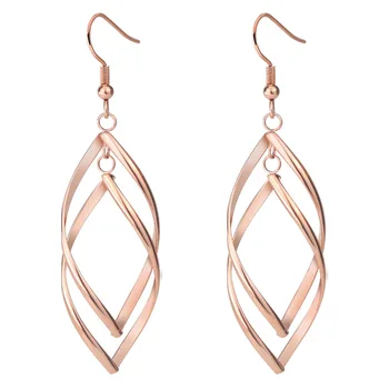 

1Pair Fashionable Wave Titanium Steel Earrings Stainless Steel Solid Geometry Diamond-shaped Earhook Female Jewelry