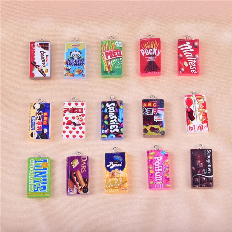 10pcs/30pcs/pack chocolate cookies Resin Charms for Earring Bracelet DIY Jewelry Making jewelry charms,resin charms
