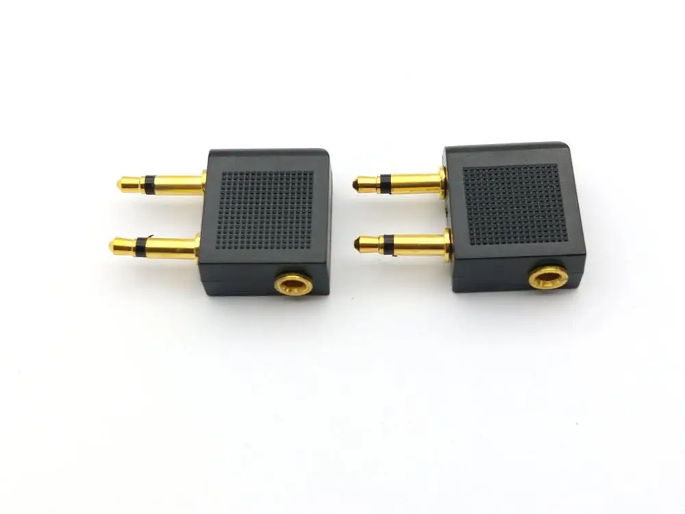 1000pcs Gold plated 3 5 mm plug for Airline Airplane Earphone Headphone Headset Jack Audio Adapter