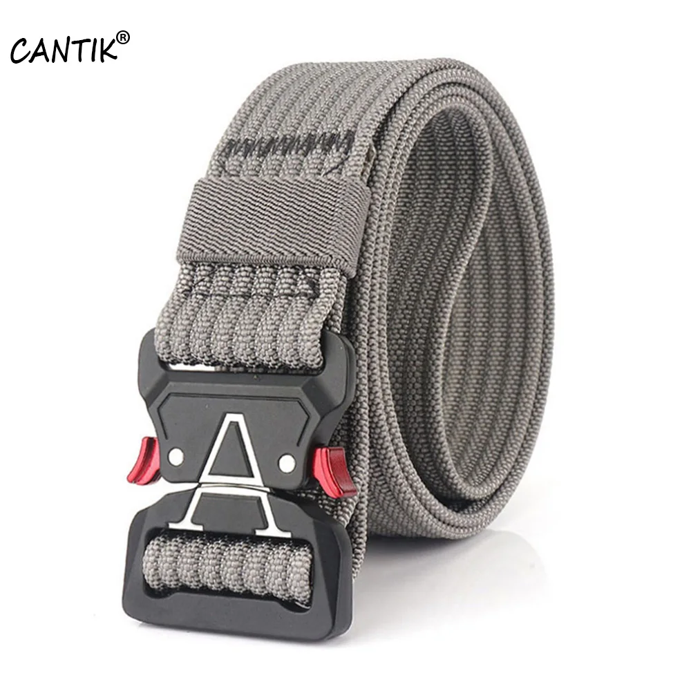 CANTIK Unisex Youth Style Sports Outdoor Multi-functional Tactical Belts 38mm Width A Buckle Design Waistband Nylon Belt CBCA238