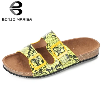 

BONJOMARISA 2020 New INS Hot Unique Print Slides Classic Design Platform Slippers Women 2020 Summer Casual Wedges Shoes Woman