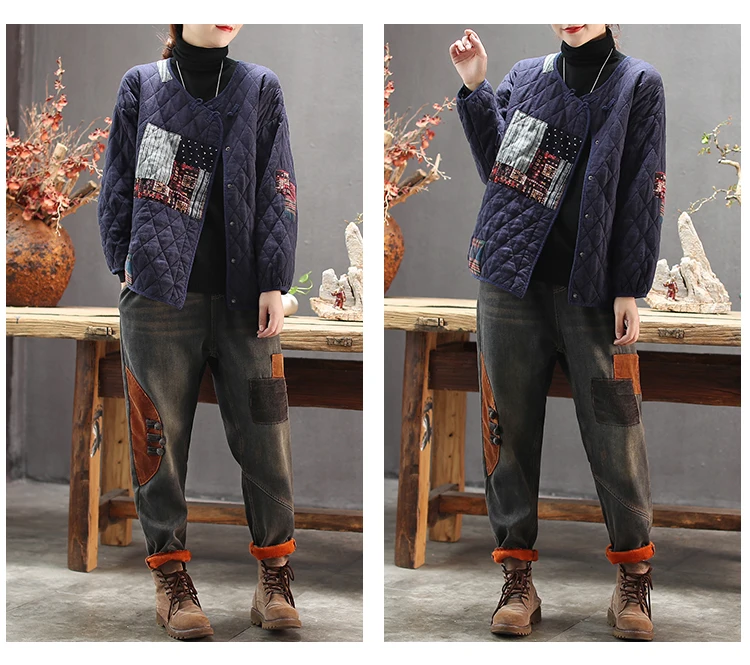 Women Jeans Autumn Winter Large size Fleece Warm Denim Pants New Elastic Waist Patchwork Panelled Casual All-match Trousers