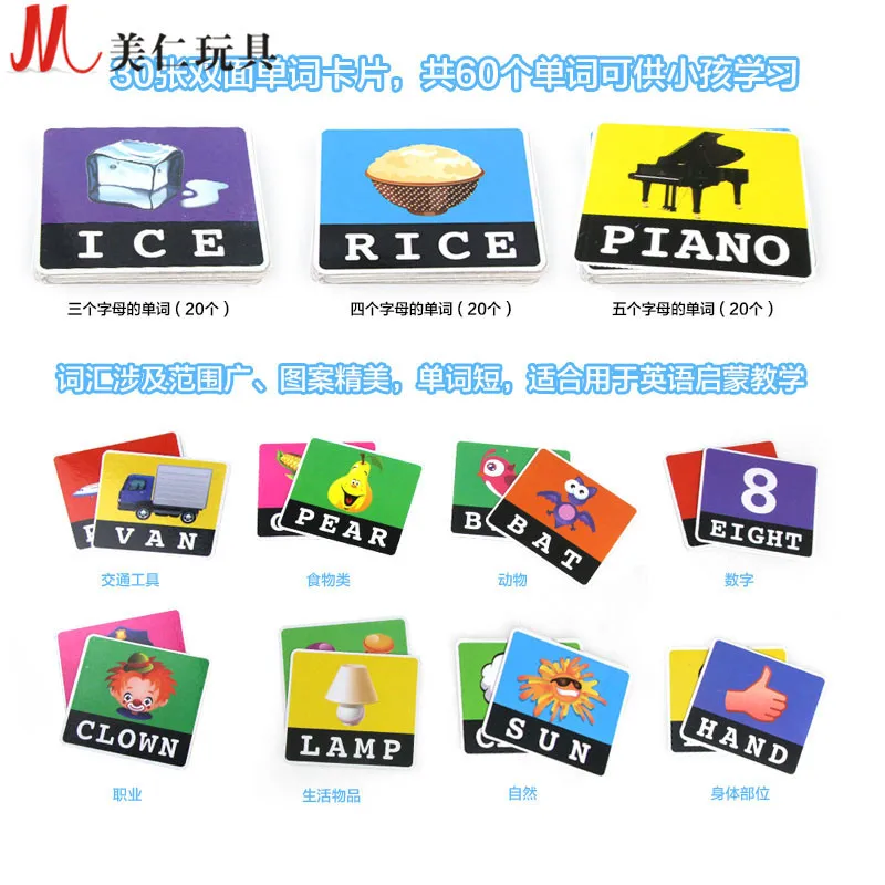 

Early Education with Pictures Reading Platter Game English Lettered Card Machine Learning English Word Teaching Aids Children'S