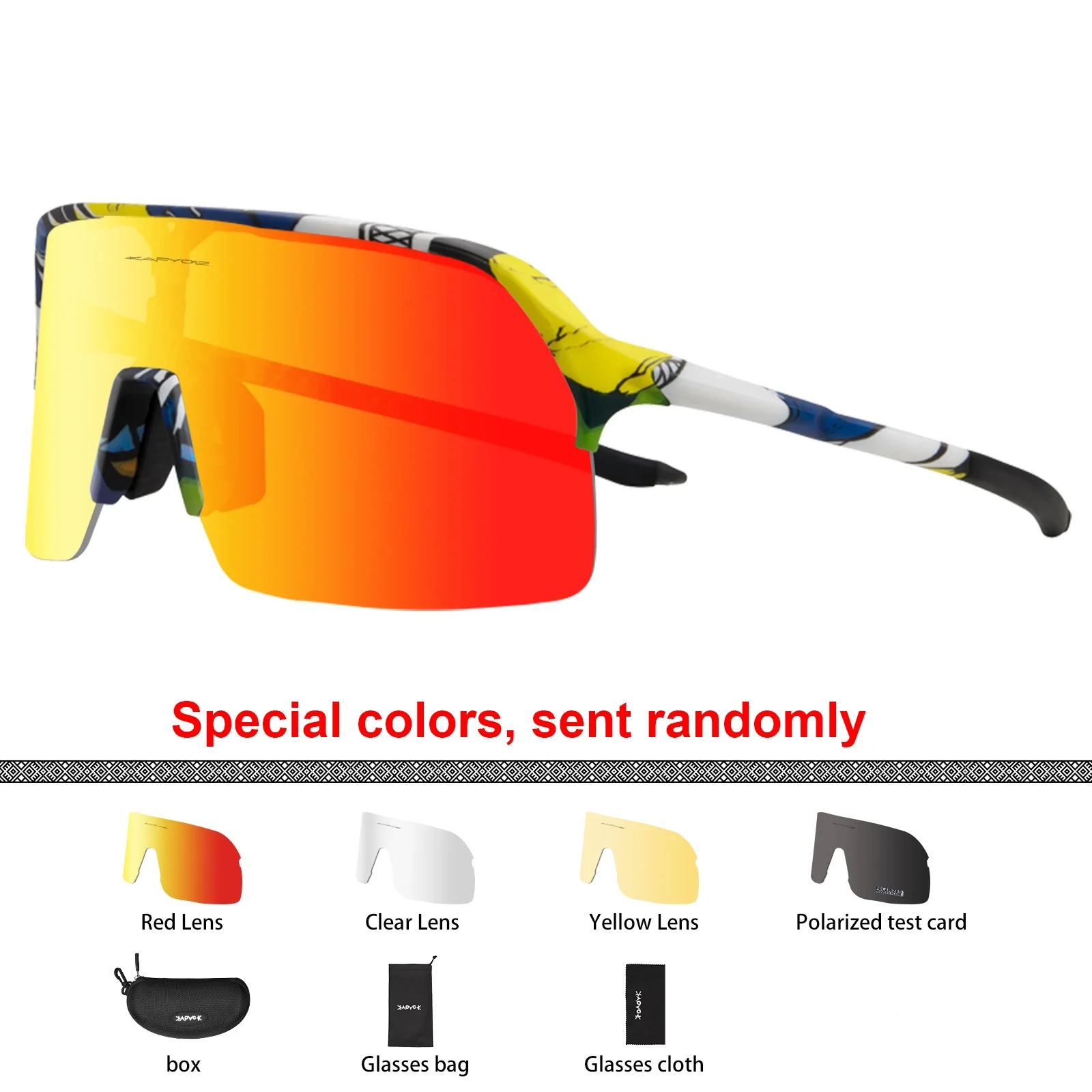Polarised Cycling Glasses With 4 Interchangeable Lenses Sport_voghion.com