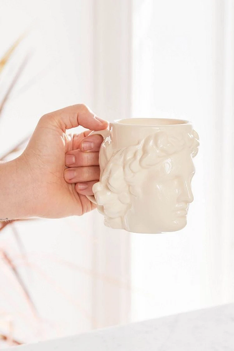 450 мл Аполлон скульптура керамика кружки с ложкой крышкой кофе кружка молоко чай офисные чашки Посуда для напитков лучший подарок на день рождения