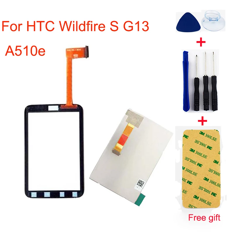 

For HTC Wildfire S G13 A510e Touch Screen Digitizer Glass Sensor + LCD Display Panel Screen Module Monitor Replacement