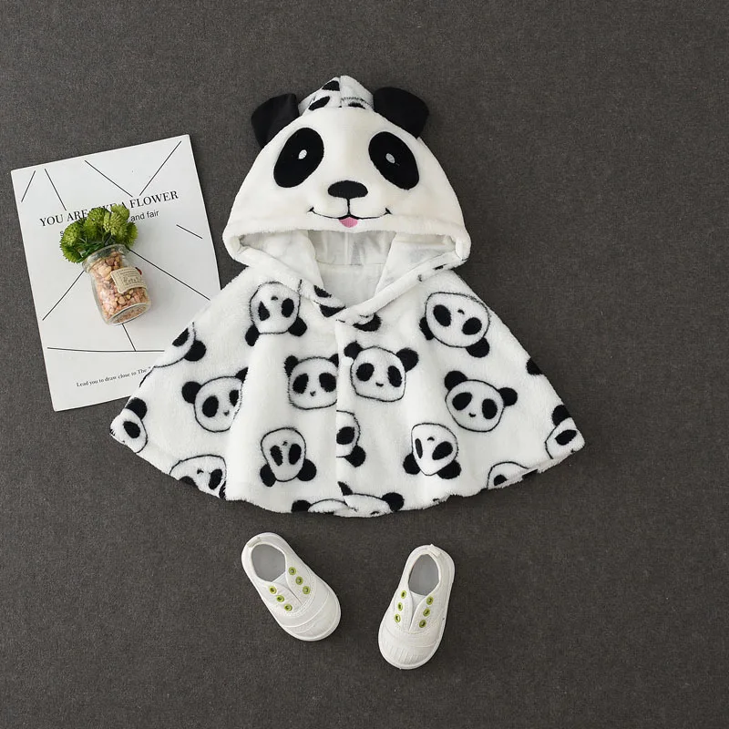 Panda Детская куртка-накидка Милая ветровка со слоном, накидка для младенцев, верхняя одежда, зимнее пальто для маленьких девочек, детские куртки, плащ с капюшоном для маленьких мальчиков - Цвет: Panda
