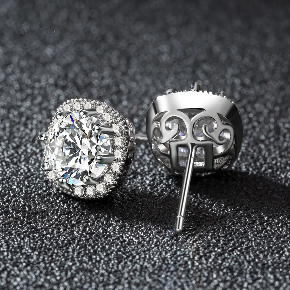 

Classic aaa Cubic Zirconia Stud Earrings Round Stones Girl Ear Studs For Women Multicolor Fashion Jewelry