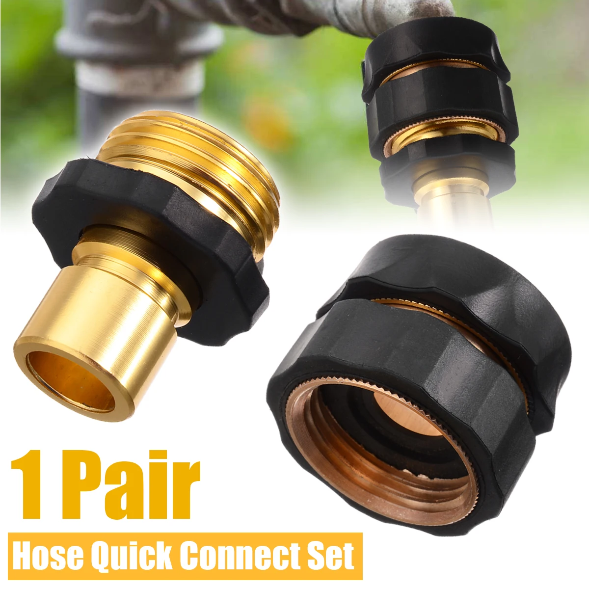 3/4 Water Hose Connector Universal Garden Hose Quick Connect Set