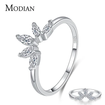 

Modian New 100% 925 Sterling Silver Rhombus AAA Clear CZ Crown Fashion Gold Color Finger Ring For Women Fine Wedding Jewelry