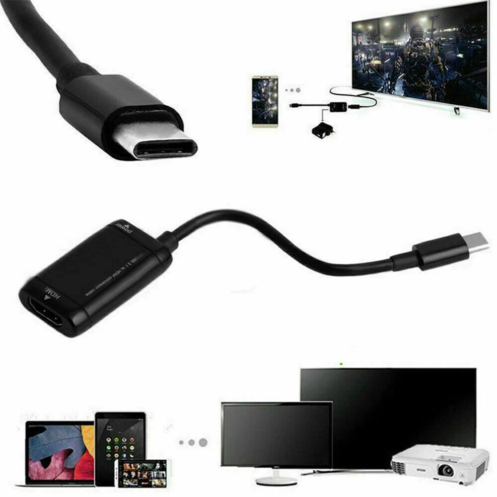 USB-C тип к HDMI адаптер USB 3,1 к HDMI адаптер мужчин и женщин конвертер ТВ кабель для ПК компьютер ТВ Android телефон планшет