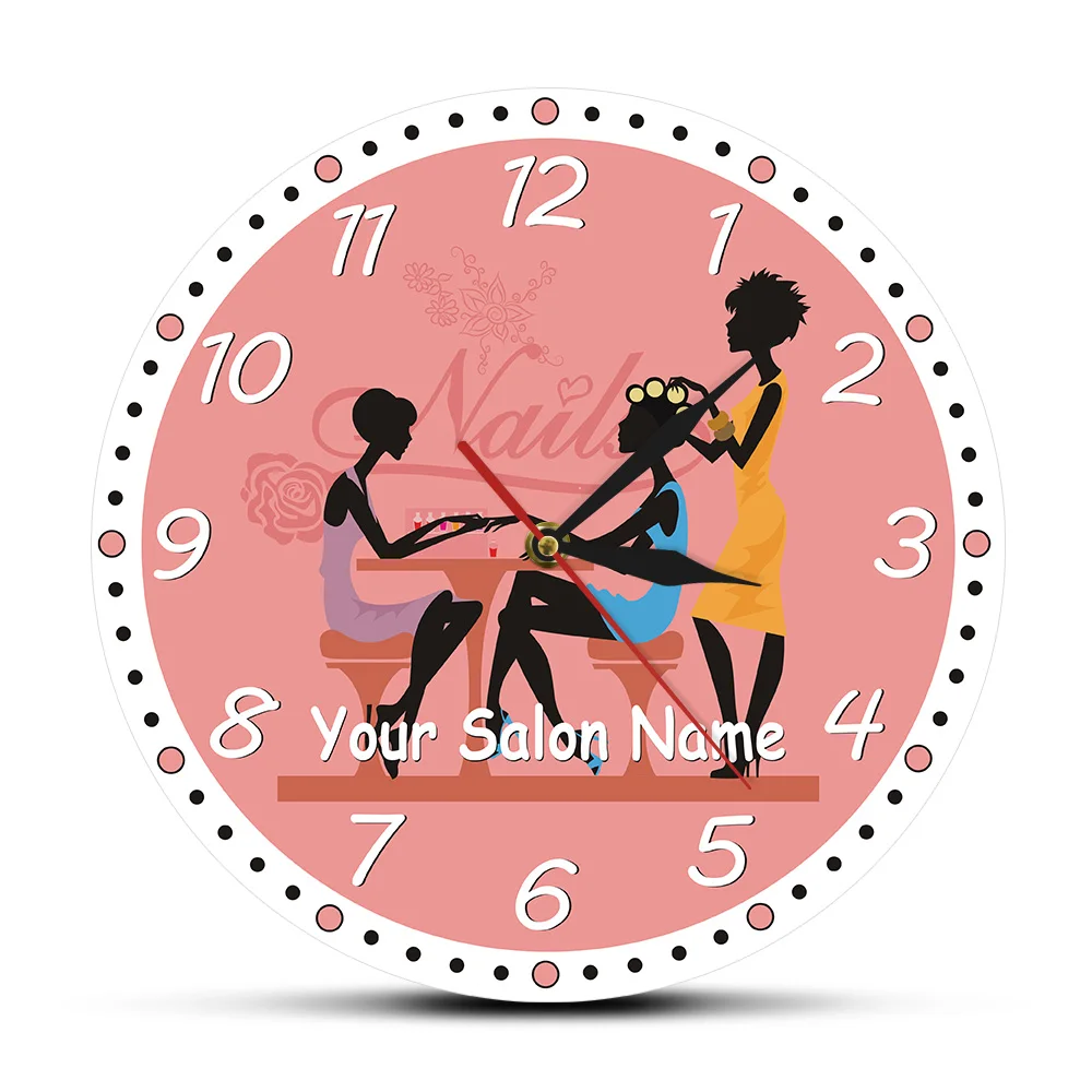 Decorative Clock Salon Nails Wall Clock Manicure Studio Wall Clock