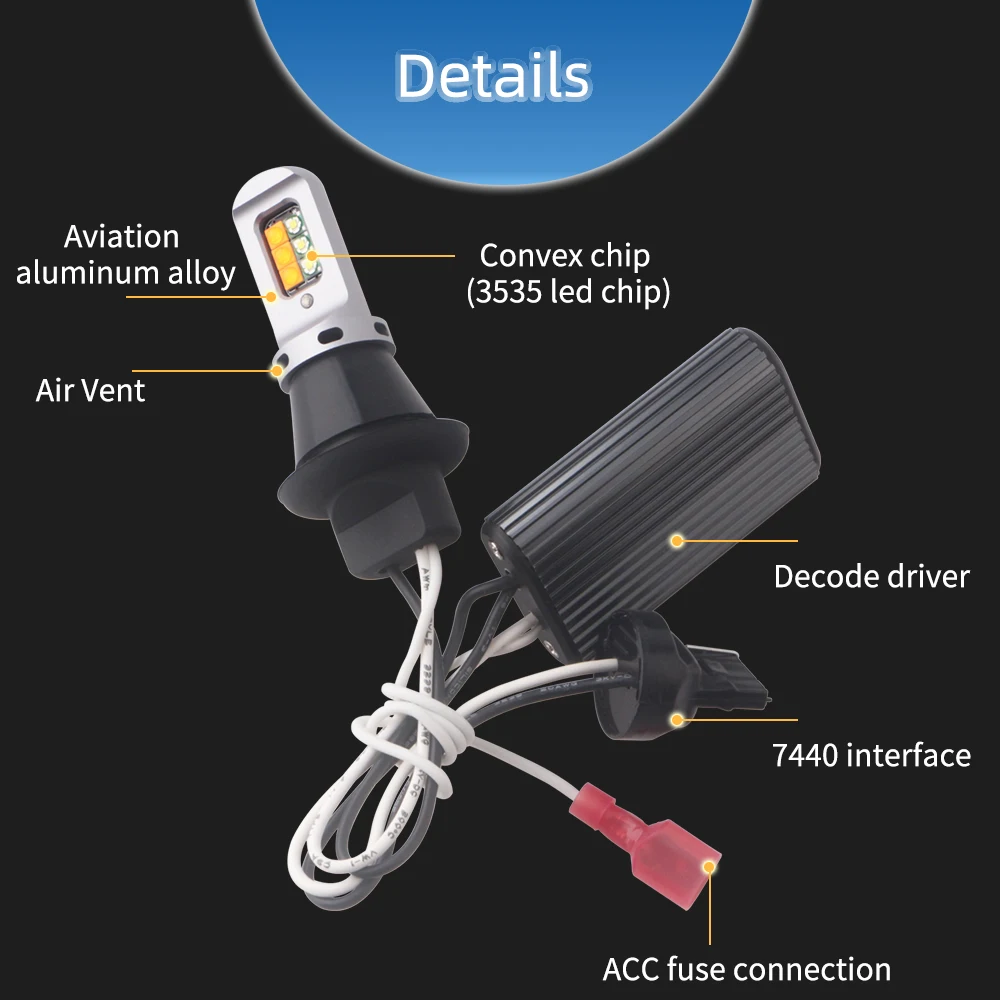 DRL   ñ׳ 3535 12SMD P21W PY21W BAU15S P27W W21W 7440 LED Canbus  ÷ ȭƮ ڹ ڵ ,  , 1 Ʈ