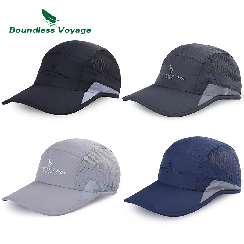 

Boundless Voyage Men Summer Hat Outdoor Sports Baseball Running Cap Quick-dry Lightweight UV protection Sunhat