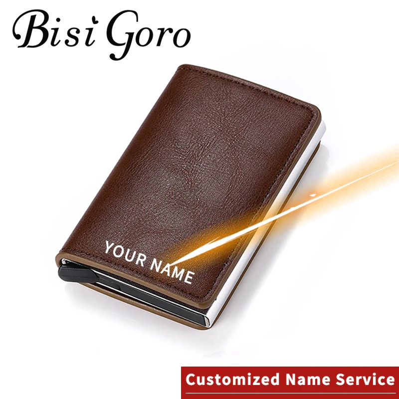 BISI GORO/лазерная гравировка кошелек 2021 Новый Алюминий сплав защита от кражи Rfid из