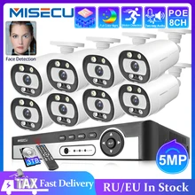 MISECU 8CH 4CH 5MP NVR POE Cctv-kamera Sicherheit System Kit Zwei Weg Audio Ai IP Kamera Outdoor Farbe Nacht visionSurveillance Set