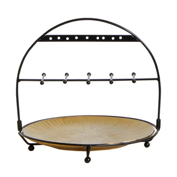 

Nordic Style Iron Ceramic Combination Storage Rack Desktop Jewelry Cosmetics Storage Box