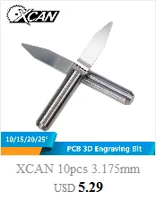 XCAN 10 шт. 30 40 градусов V Форма фреза 3,175 мм(1/8 '') Хвостовик карбида PCB гравировальные Биты ЧПУ Маршрутизатор Инструмент