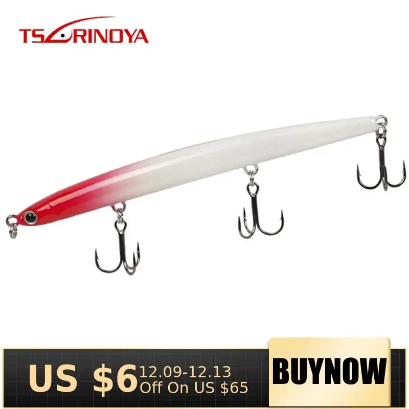 TSURINOYA DW47 Тонущая приманка для рыбалки карандаш 12 г 110 мм приманки Крючки тонкие искусственные приманки жесткие рыболовные приманки