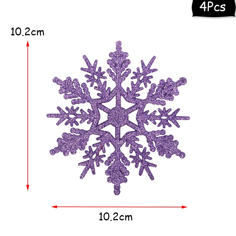 JOY-ENLIFE 4 шт многоцветные рождественские орнаменты снежинки сверкающие блестящие вешалки для дерева гирлянды Ручные украшения