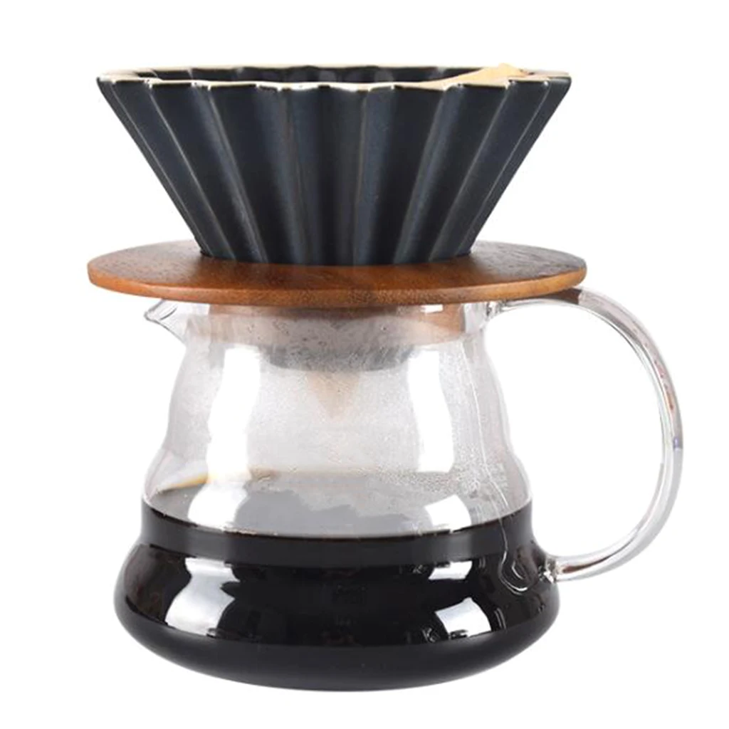 Wooden Filter Stand - Coffee Dripper Bracket - Pour Over Cone Drip Holder - Tea Leaf Filtering- Wood, Brown