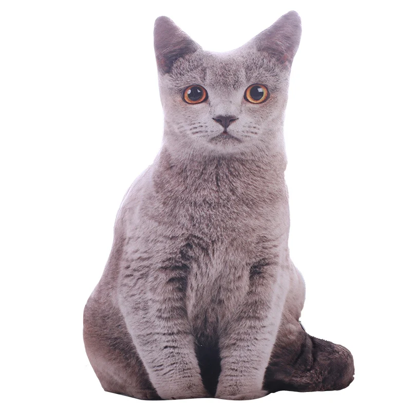 1 шт. 50 см 3D моделирование кошка плюшевая подушка милый кот диван спальня Подушка Детские игрушки украшение дома рождественские подарки - Цвет: grey
