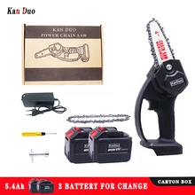 Batería de litio de gran capacidad, herramienta de jardín de larga duración, 21V, 4 pulgadas, sierra de cadena eléctrica de registro, sierra de cadena de litio portátil