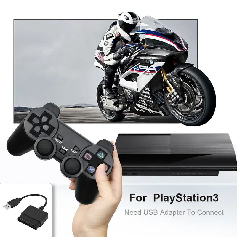 Wireless Controller For Sony Playstation 2 Gamepad Double Vibration Shock For PS2 Joypad Joystick Controle USB PC Game Console