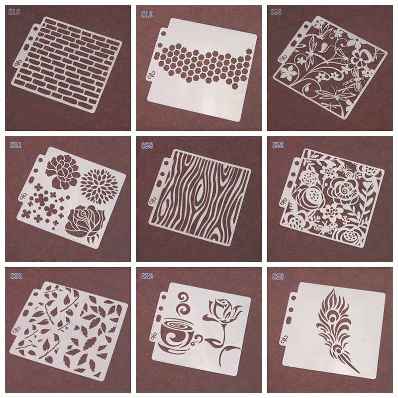 新美しいステンシル壁絵画スクラップブッキングフラワーアルバム装飾エンボス紙カード Diy 子供描画テンプレート Embellishments Aliexpress