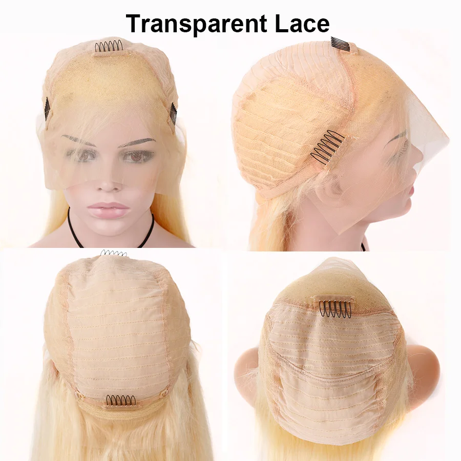 Brazilian Blonde 13x4 613/PINK/BURG/1B 613/RED Transparent Lace Front Human Hair Wig Choshim Remy Straight Hair Wig 180% Density