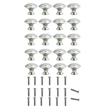 

20Pcs Cabinet Door Drawer Handle Pull Stainless Steel Knob + Screw Household DIY Wardrobe Knobs Furniture Hardware Wholesale