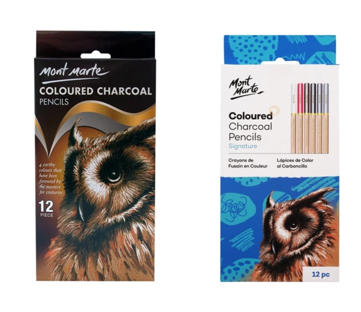 Mont Marte Colored Charcoal Pencils Set of 12