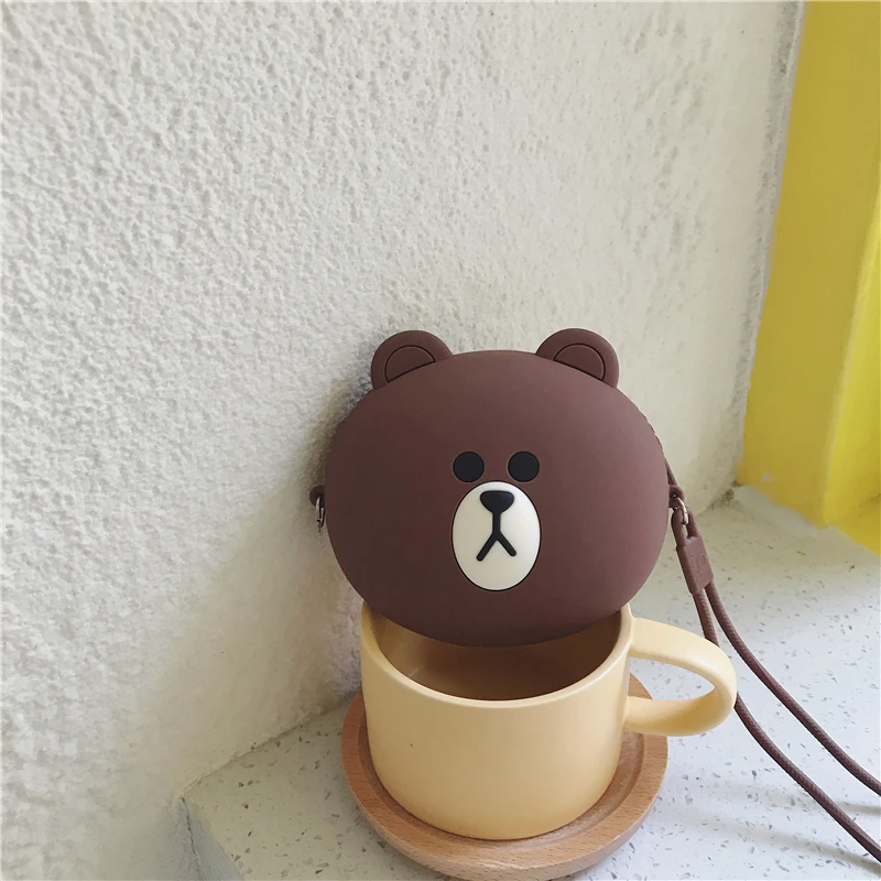

Cartoon Animal Bear Pouch For Children Storage Candy With Safety Zipper Women Mini Handbag Bag Kids Change Wallet Coin Purse