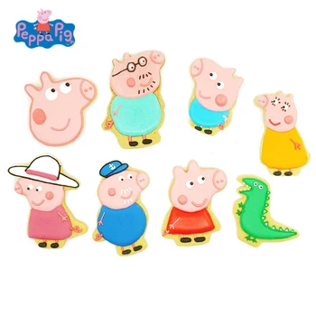 

8 models Christmas Peppa Pig figure model set of cookie cutters 3d cartoon cartoon skull mold plastic pressing fun baking cute
