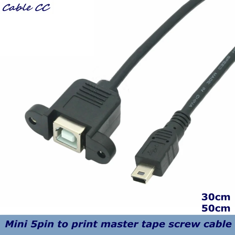 1ft USB 2.0B Тип муфтовый стыковочный переводник панель принтера установить usb B мини 5 ти штырькового шнура 3