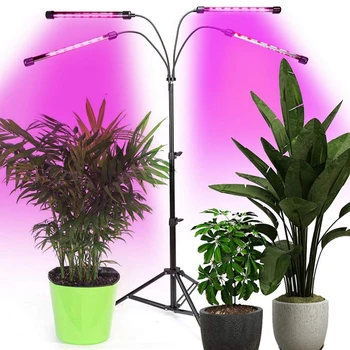

80Leds Grow Light 4 In 1 220V 40W For Indoor Plants Timing Gooseneck Dimmable Auto On Off Aluminum Adjustable Tripod 3 Modes