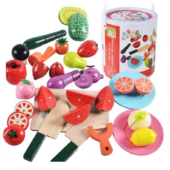 

22pcs Cutting Fruit Vegetable Food Pretend Play Do House Toy Children's Kitchen Kawaii Educational Toys Gift For Girl Kids 2020