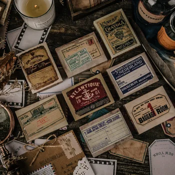 

50PCS/SET Label Sticker Vintage Mark Box Pack CalendarStickers Old Things DIY Scrapbooking Stickers Bullet Journal Supplies Lot