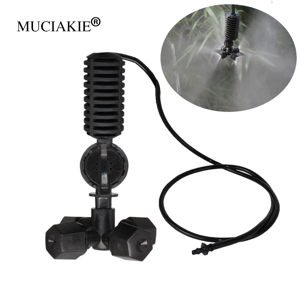 

MUCIAKIE 5 Lots Hanging Anti Drip Misting Nozzle 40LPH Cross Atomizing Nozzle Fog Water Spray To Greenhouse Drip Irrigation