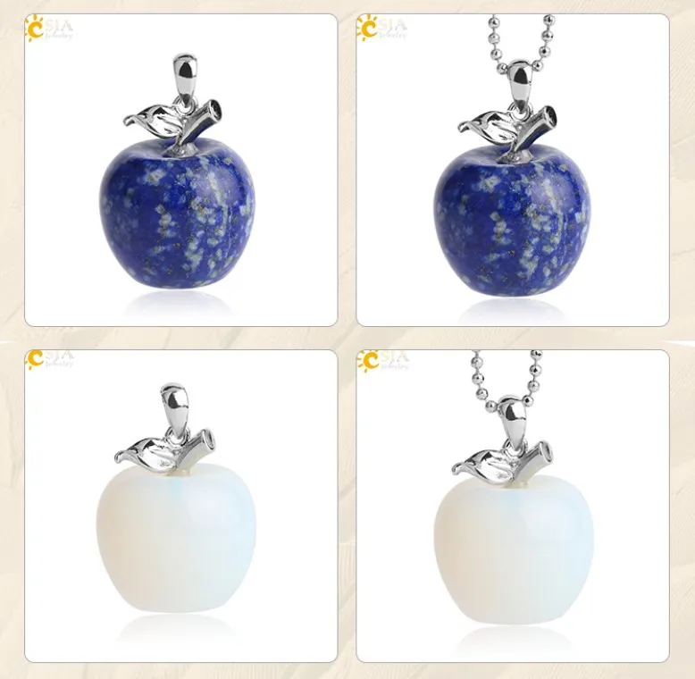 Natural Crystal Apple Pendant Summer Alloy Necklace Female Europe And America Fashion Parts New Products Accessories